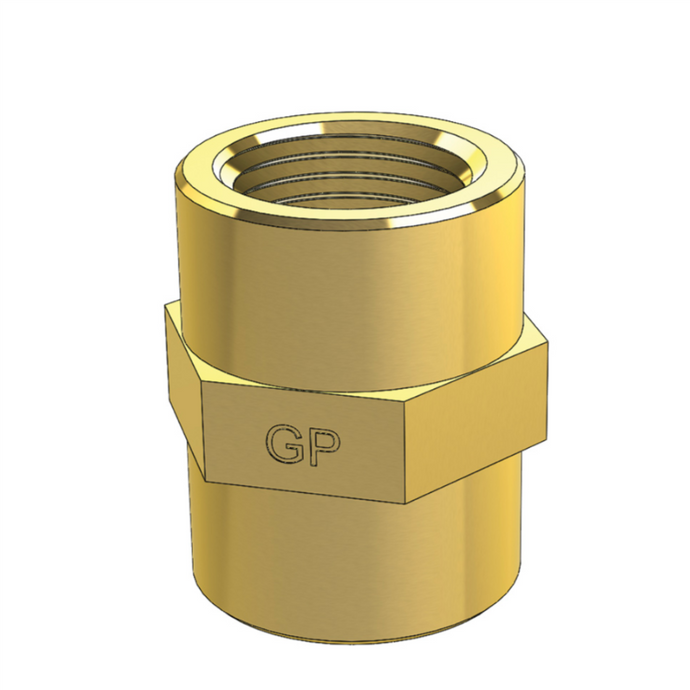 Brass Socket Straight Connector Female Thread Metric and Imperial